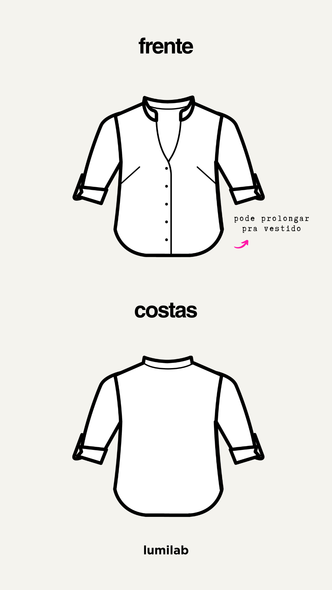 CAMISA AMY - molde em PDF + aulas de costura